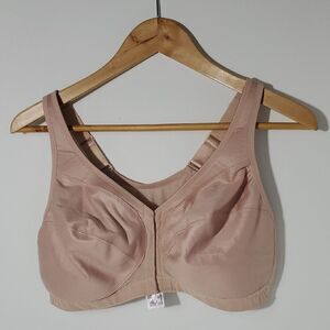 Glamorise Magic Lift Front Close Posture Support Bra Beige 38DD NWOT